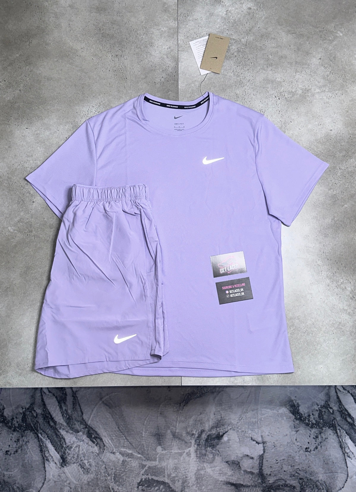 Nike Miler T-Shirt & Shorts Set - 'Hydrangea'